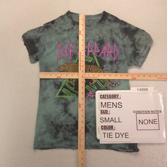 Def Leppard Band Graphic Crew Neck T Shirt Adult Mens Size Small S Tie Dye - Picture 5 of 9
